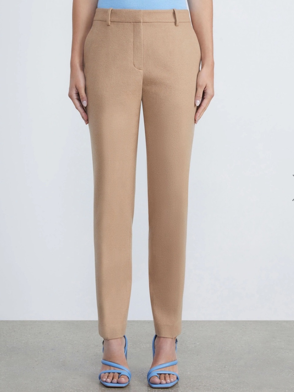 Lafayette 148 New York Slim Tailored Trousers — Camel Tan
